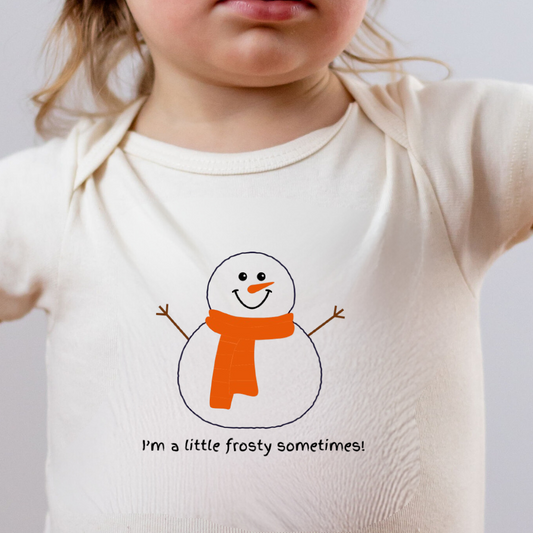 I'm A Little Frosty Sometimes Snowman Long Sleeve Baby Romper