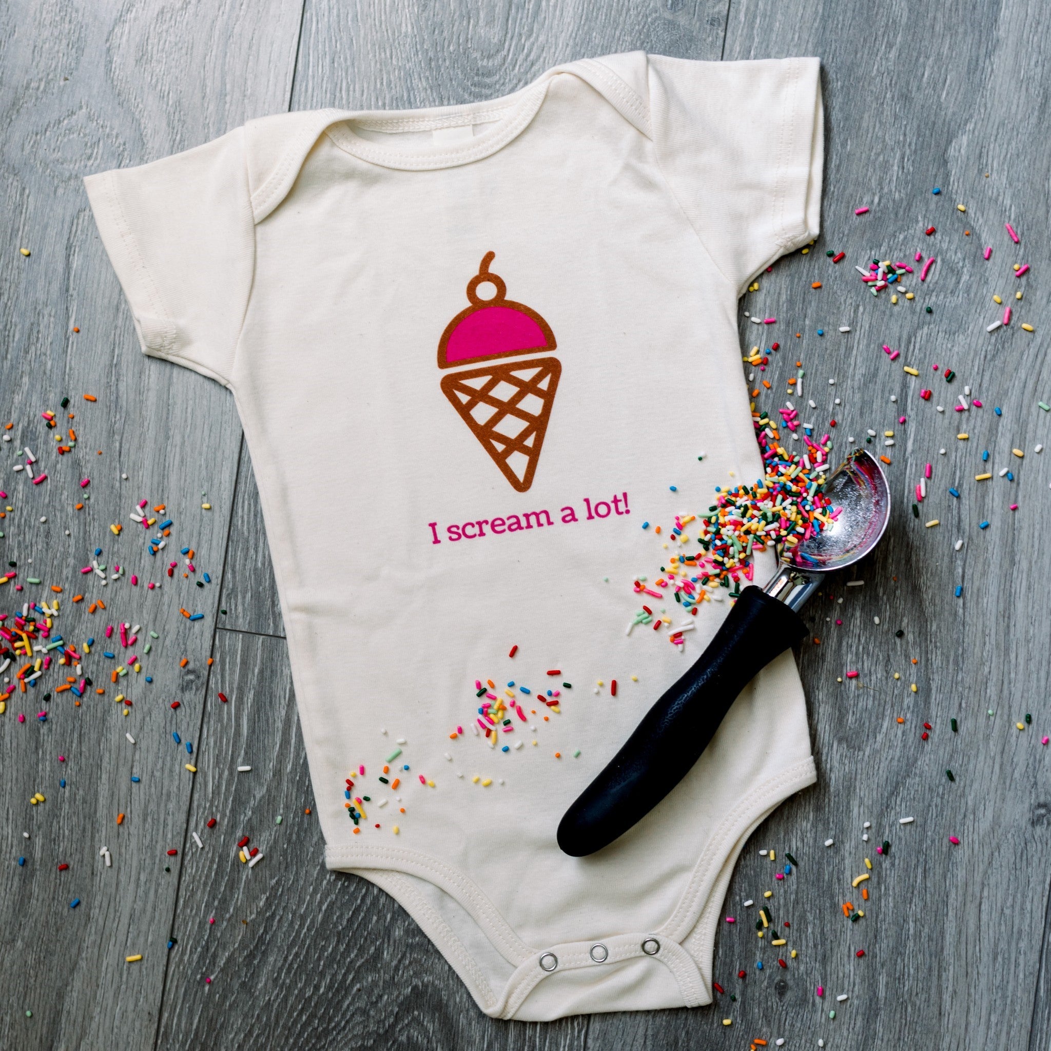 I Scream A Lot Short Sleeve Romper Simply Chickie Baby Rompers