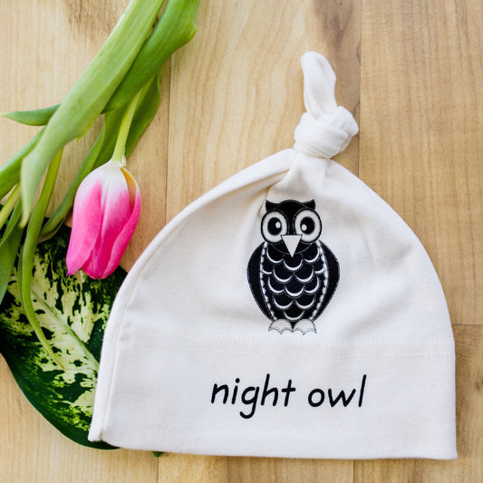 Organic cotton Night Owl Baby Hat Simply Chickie