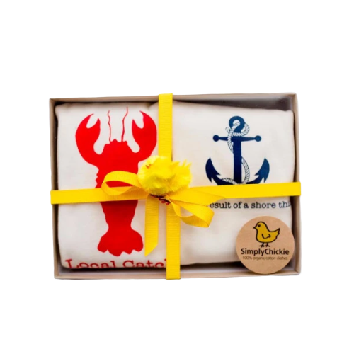 Organic cotton baby gift set - Nautical LONG SLEEVE AVAILABLE - Simply Chickie